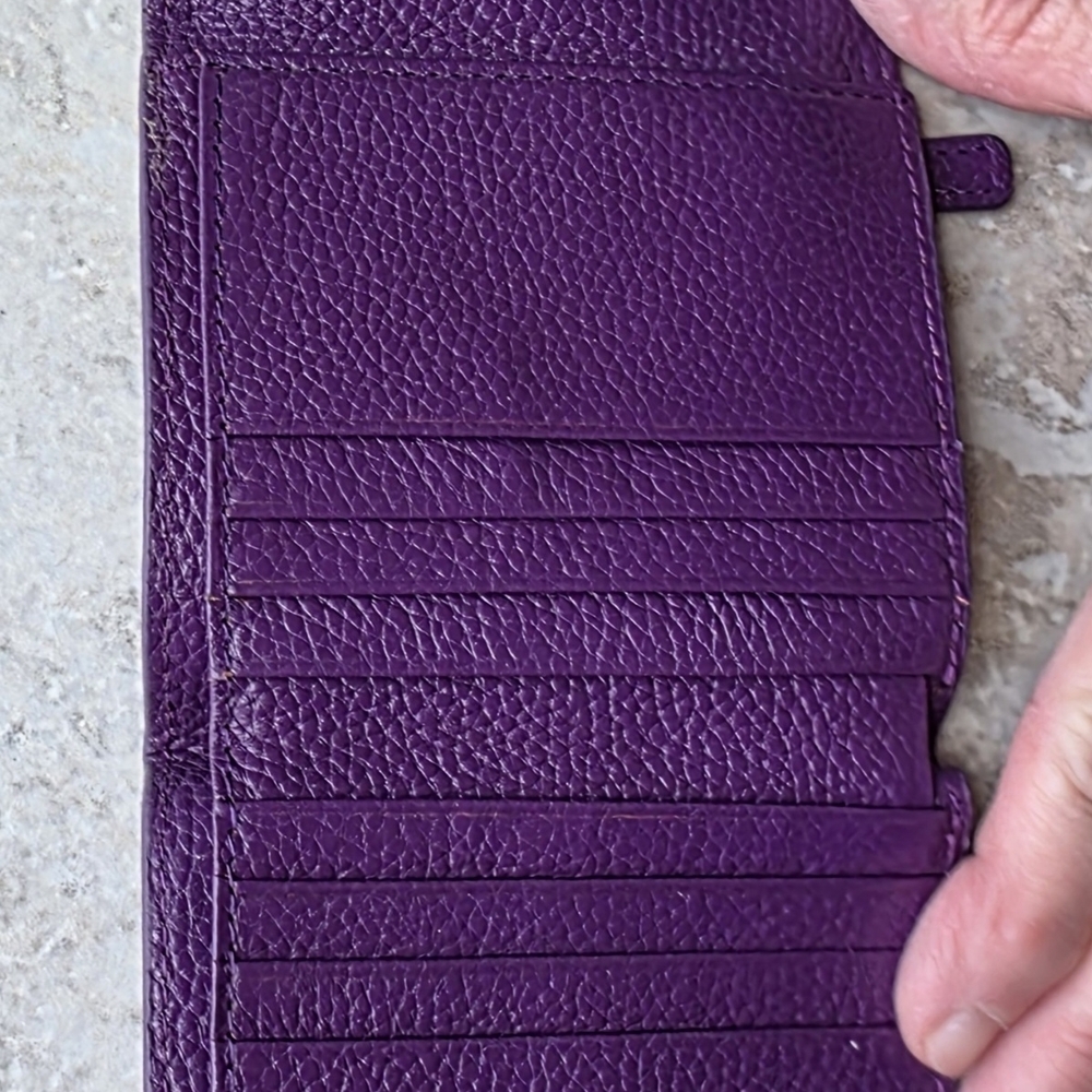 Lavemi RFID Purple Leather Wallet for Women TRIFOLD SKINNY PRETTY COLOR - Picture 4 of 9